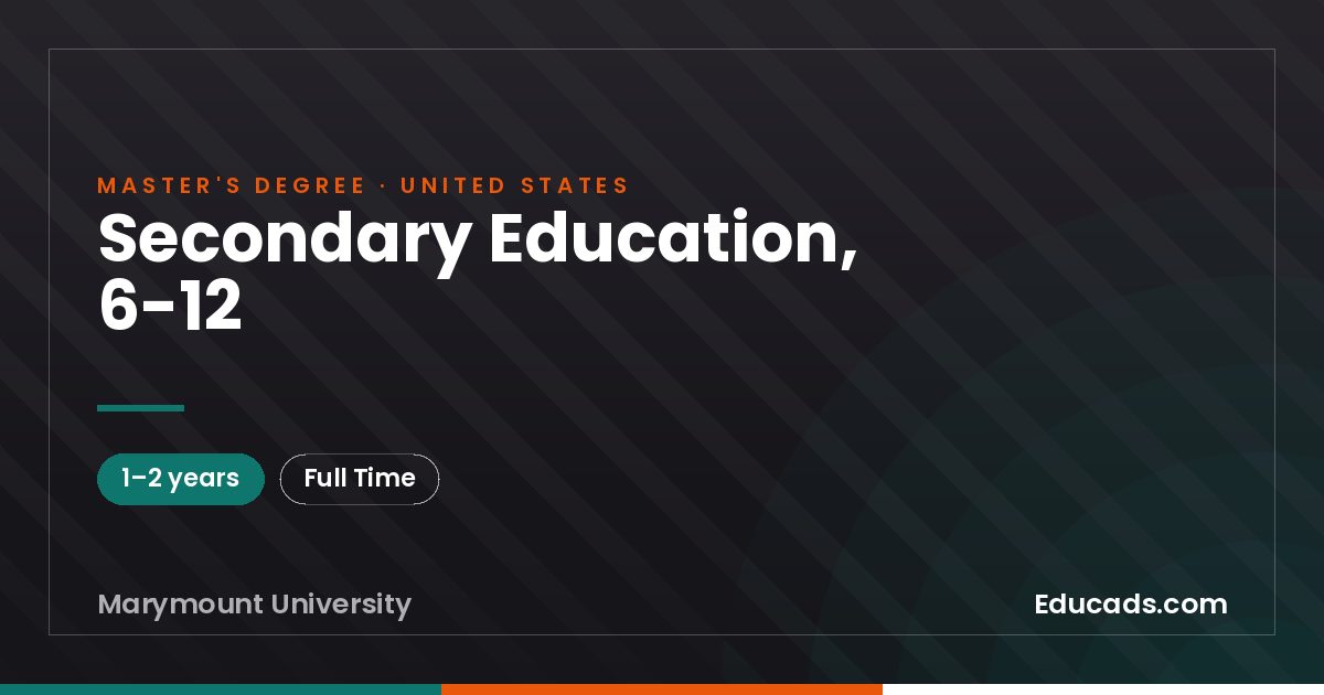 Secondary Education, 6-12