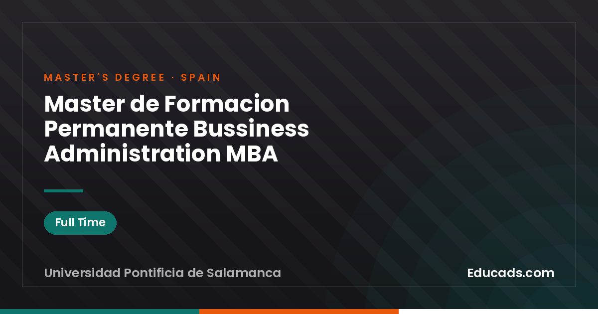 Master de Formacion Permanente Bussiness Administration MBA