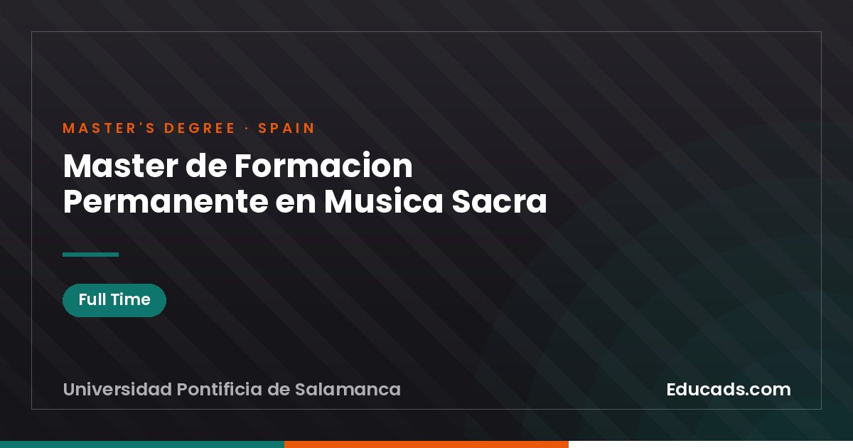 Master de Formacion Permanente en Musica Sacra