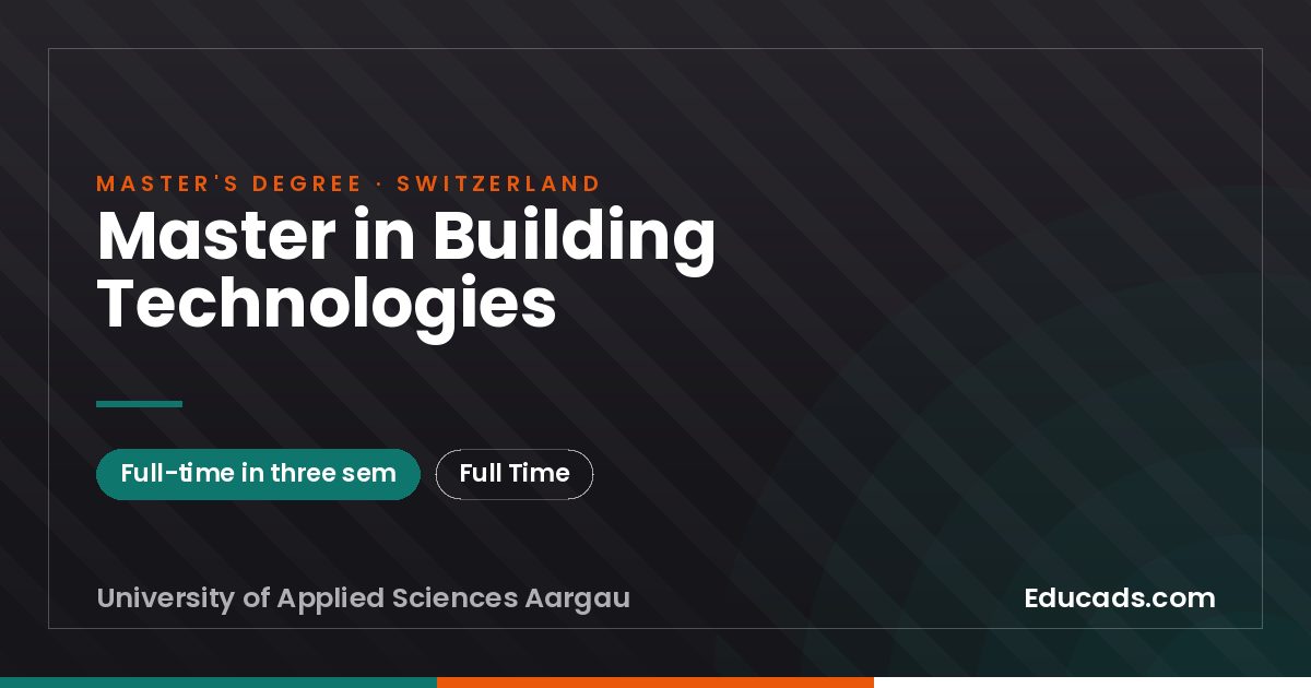 Master in Building Technologies