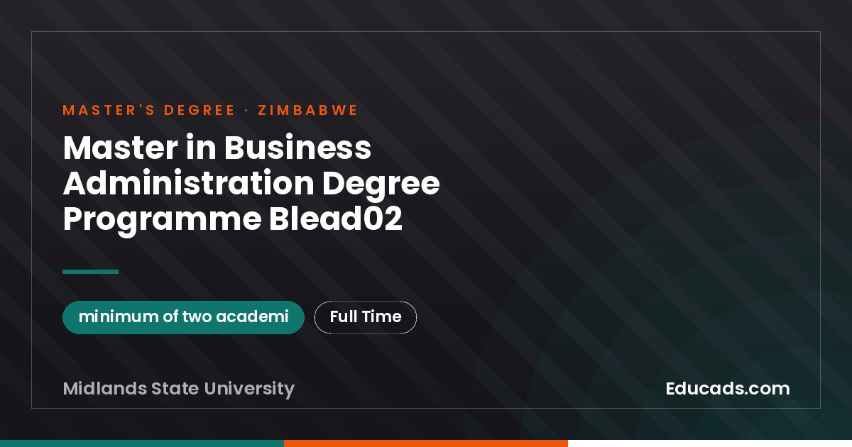 Master in Business Administration Degree Programme Blead02