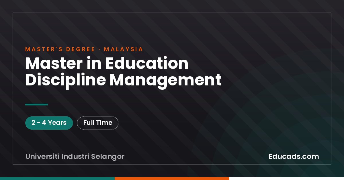 Master in Education Discipline Management