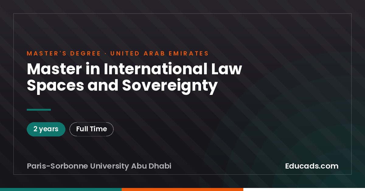 Master in International Law Spaces and Sovereignty
