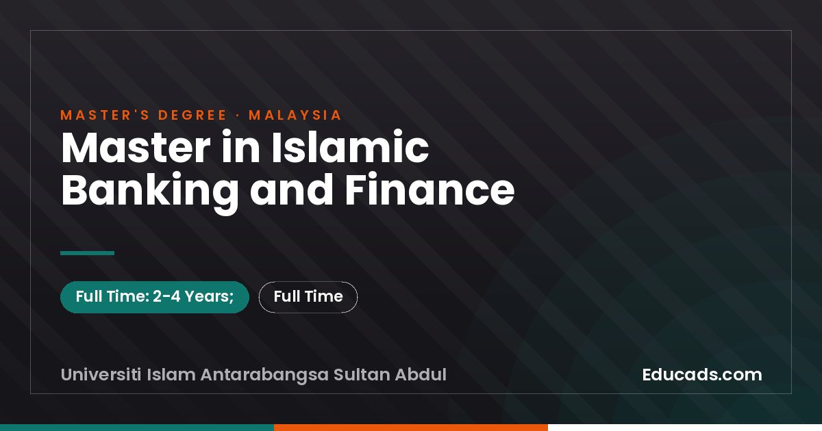 Master in Islamic Banking and Finance