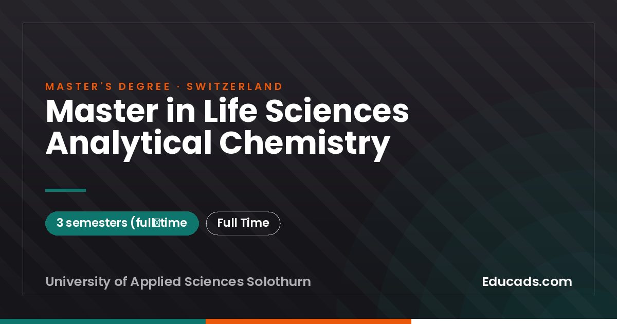 Master in Life Sciences Analytical Chemistry