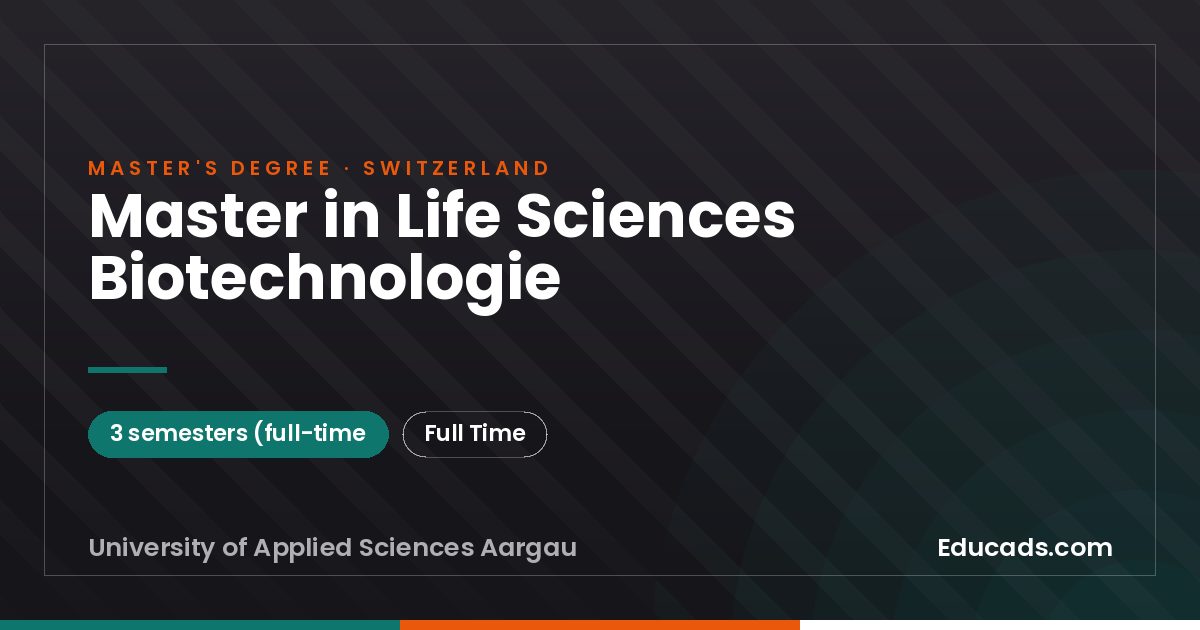 Master in Life Sciences Biotechnologie