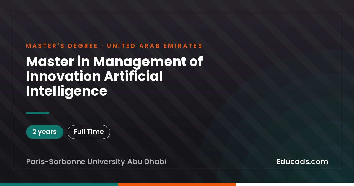 Master in Management of Innovation Artificial Intelligence