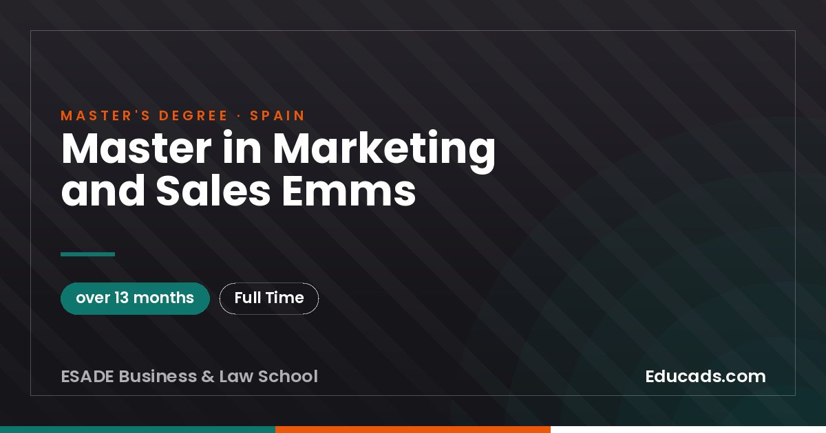 Master in Marketing and Sales Emms