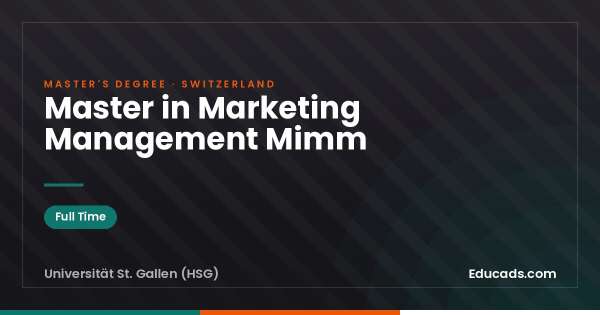 Master in Marketing Management Mimm