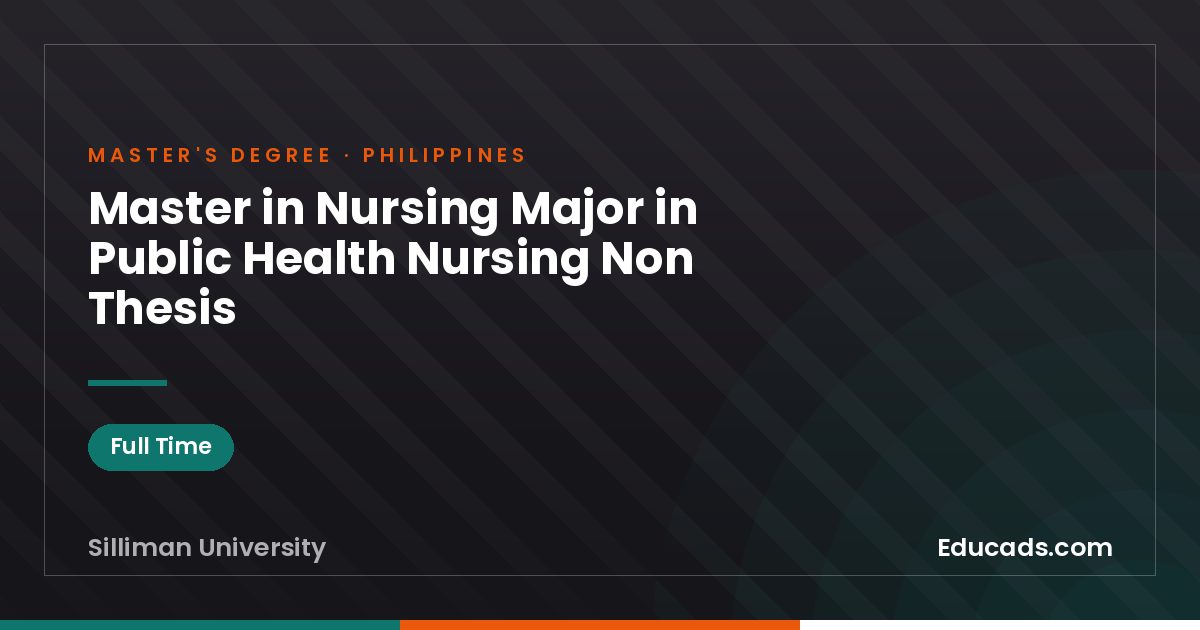 Master in Nursing Major in Public Health Nursing Non Thesis