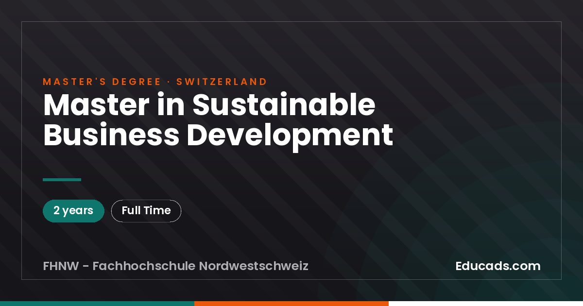 Master in Sustainable Business Development