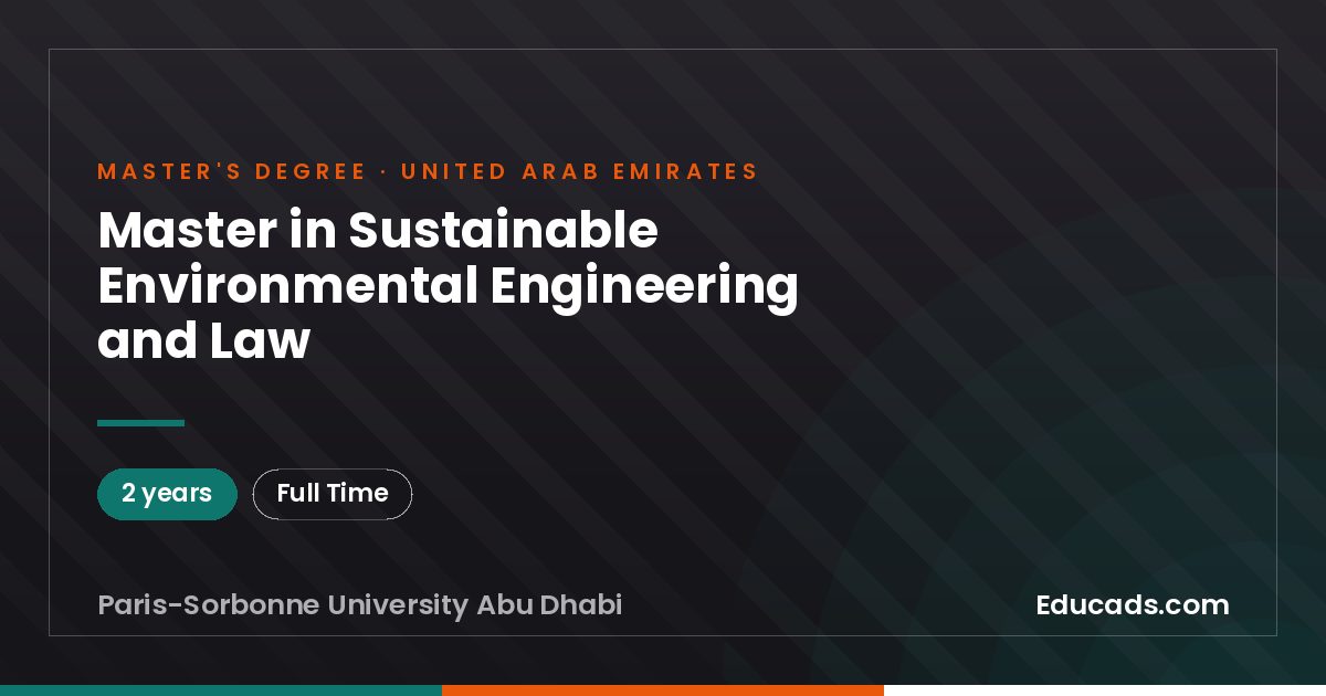 Master in Sustainable Environmental Engineering and Law
