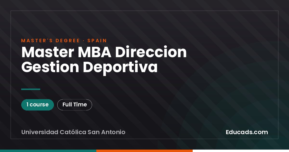 Master MBA Direccion Gestion Deportiva