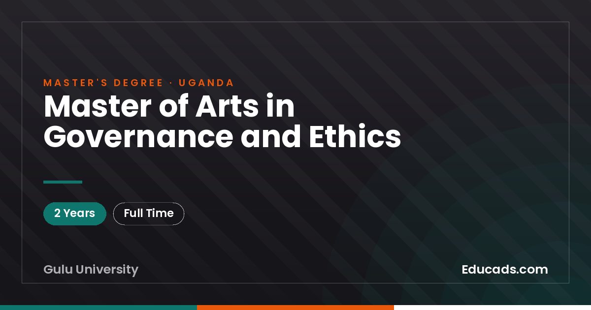 Master of Arts in Governance and Ethics