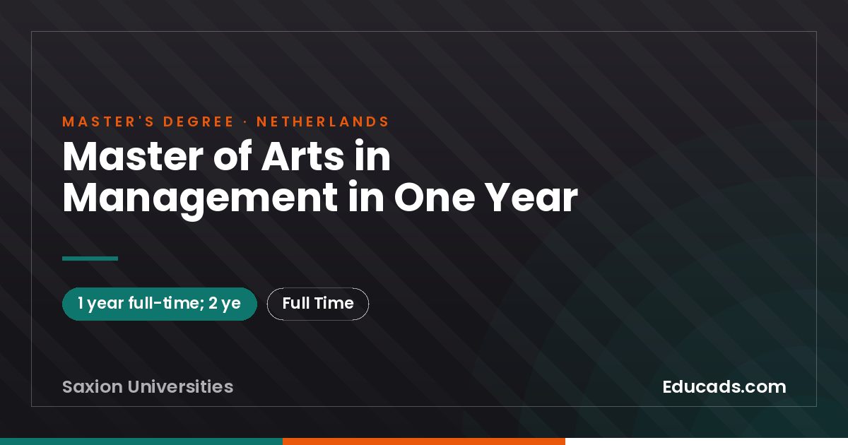 Master of Arts in Management in One Year
