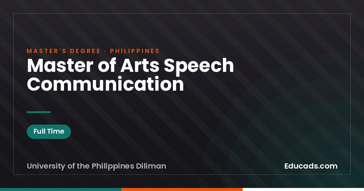 Master of Arts Speech Communication