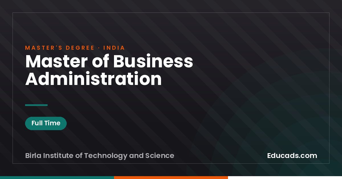 Master of Business Administration
