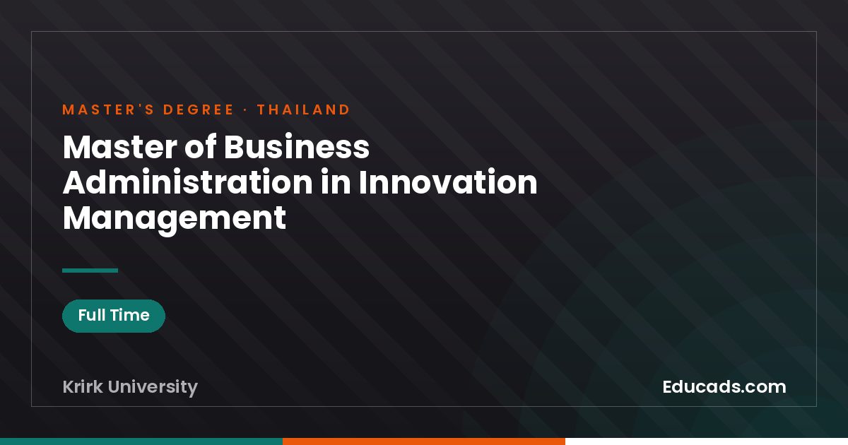 Master of Business Administration in Innovation Management