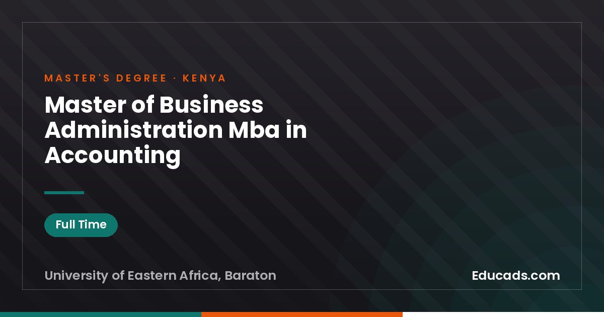 Master of Business Administration Mba in Accounting