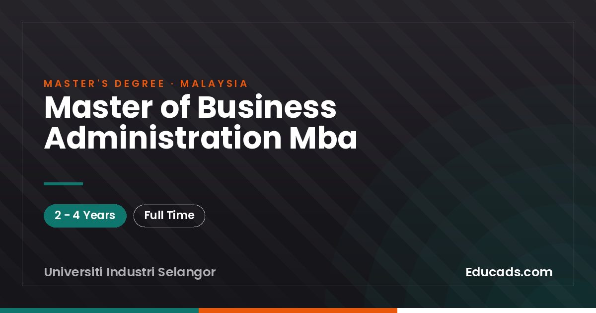 Master of Business Administration Mba