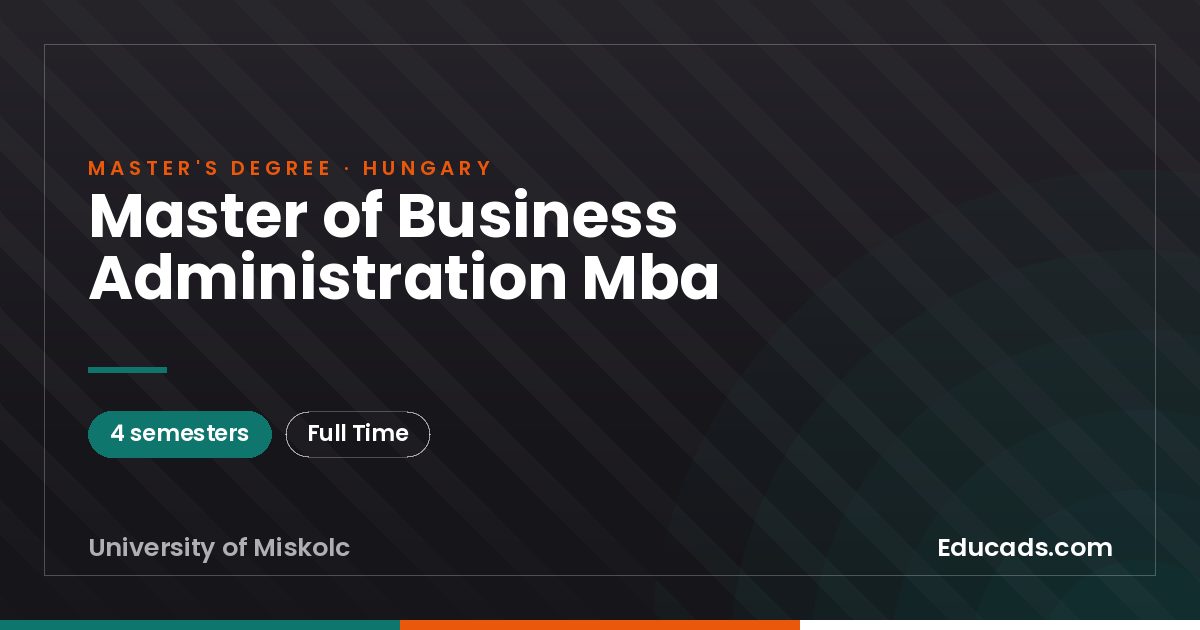 Master of Business Administration Mba