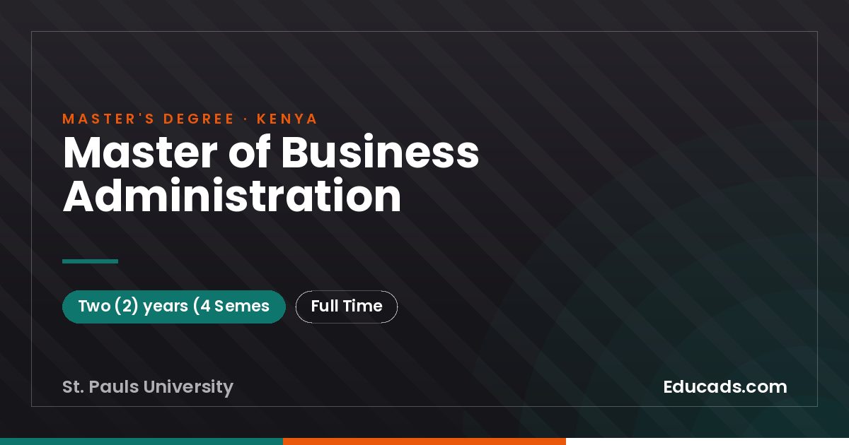 Master of Business Administration