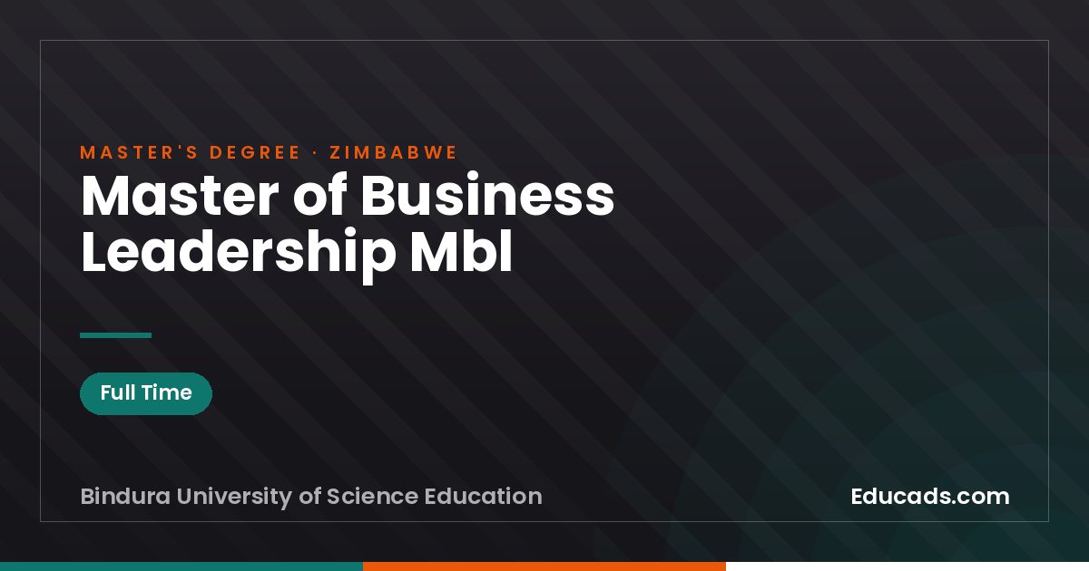 Master of Business Leadership Mbl