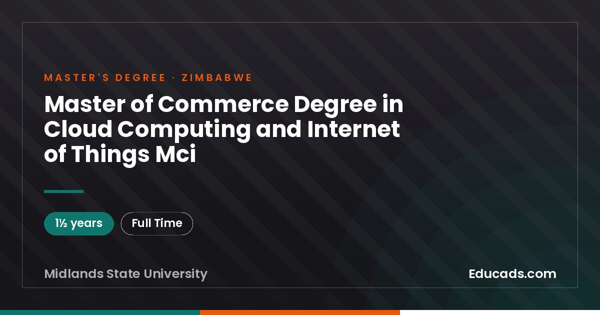 Master of Commerce Degree in Cloud Computing and Internet of Things Mci