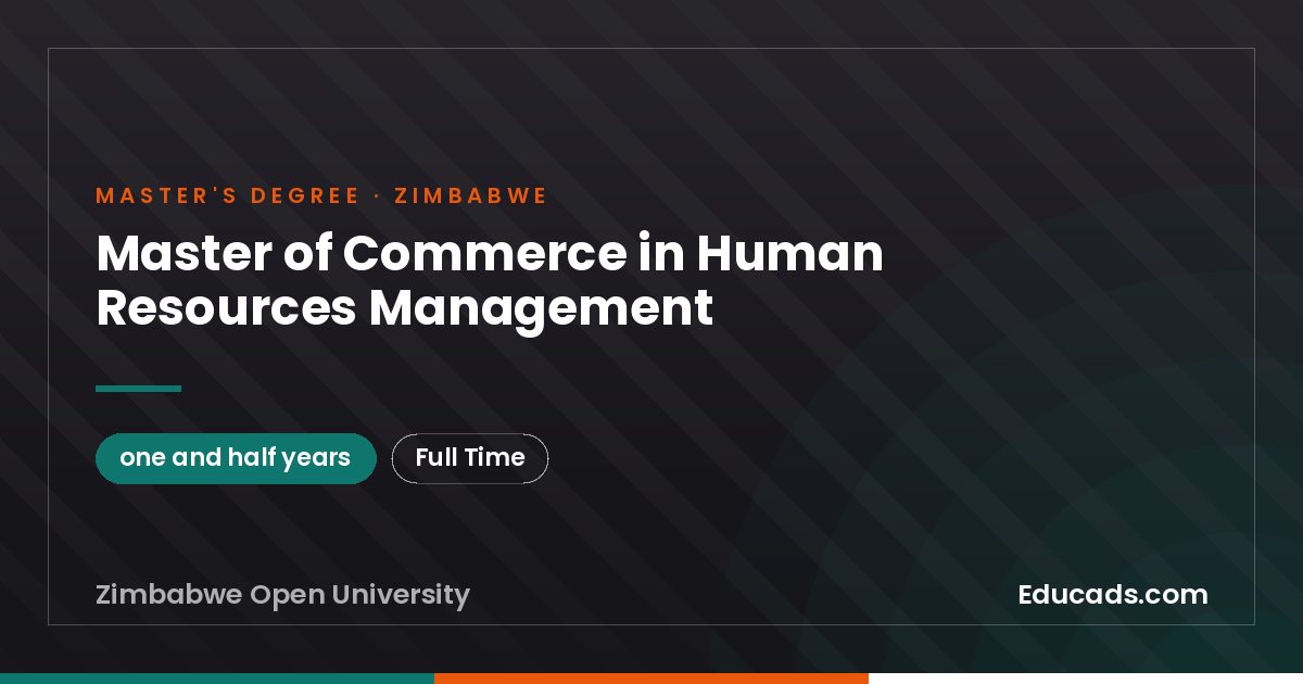 Master of Commerce in Human Resources Management