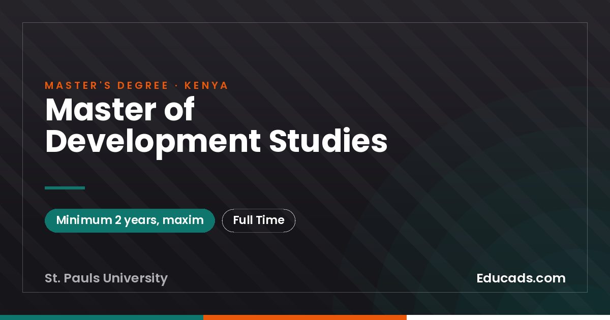 Master of Development Studies