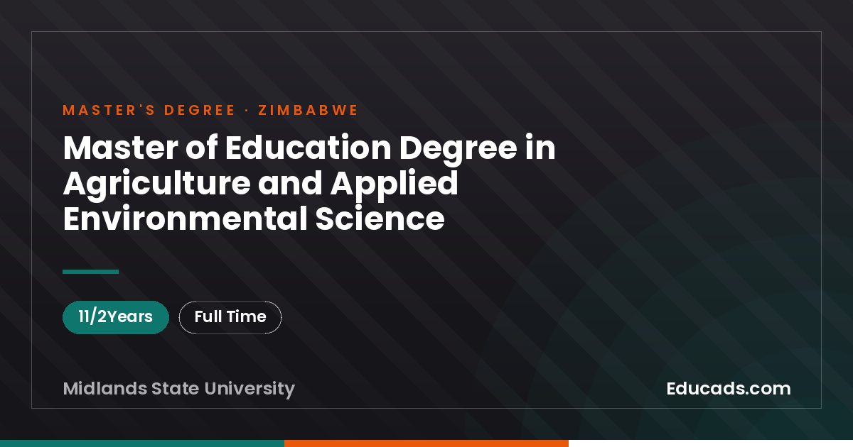 Master of Education Degree in Agriculture and Applied Environmental Science