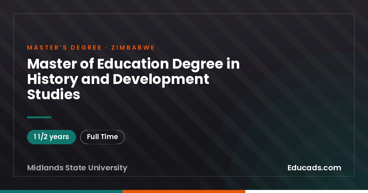 Master of Education Degree in History and Development Studies