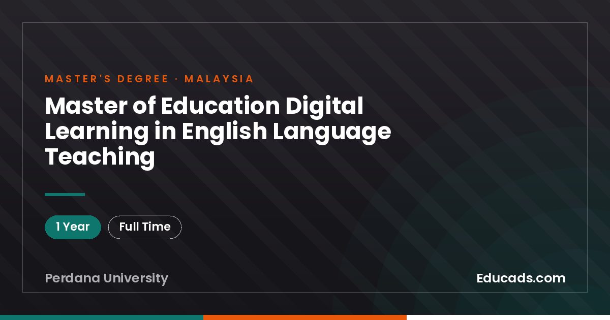 Master of Education Digital Learning in English Language Teaching