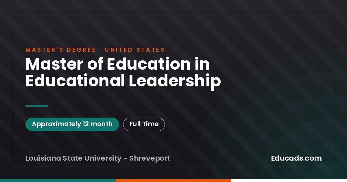 Master of Education in Educational Leadership
