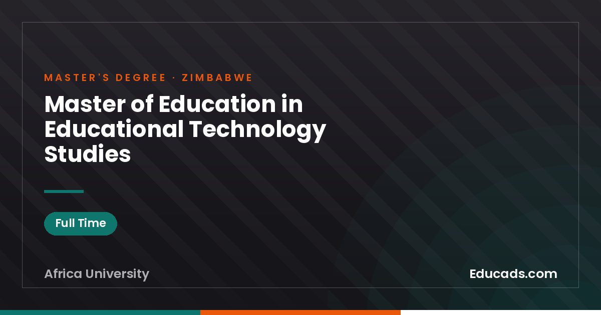 Master of Education in Educational Technology Studies