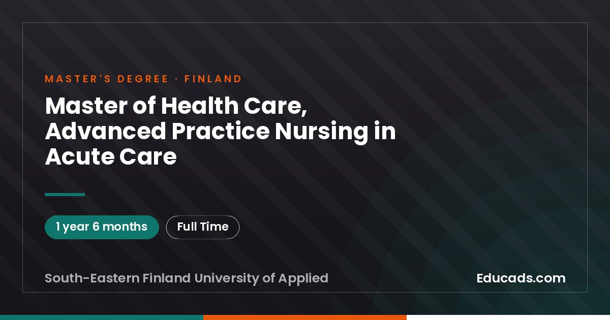 Master of Health Care, Advanced Practice Nursing in Acute Care