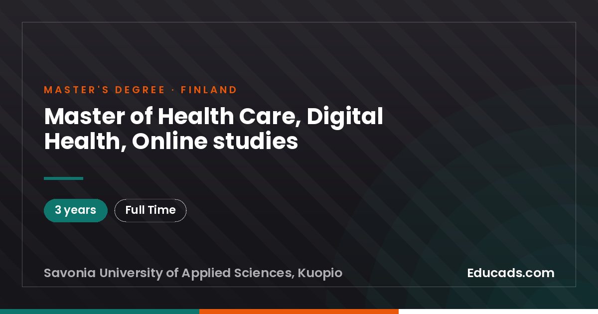 Master of Health Care, Digital Health, Online studies