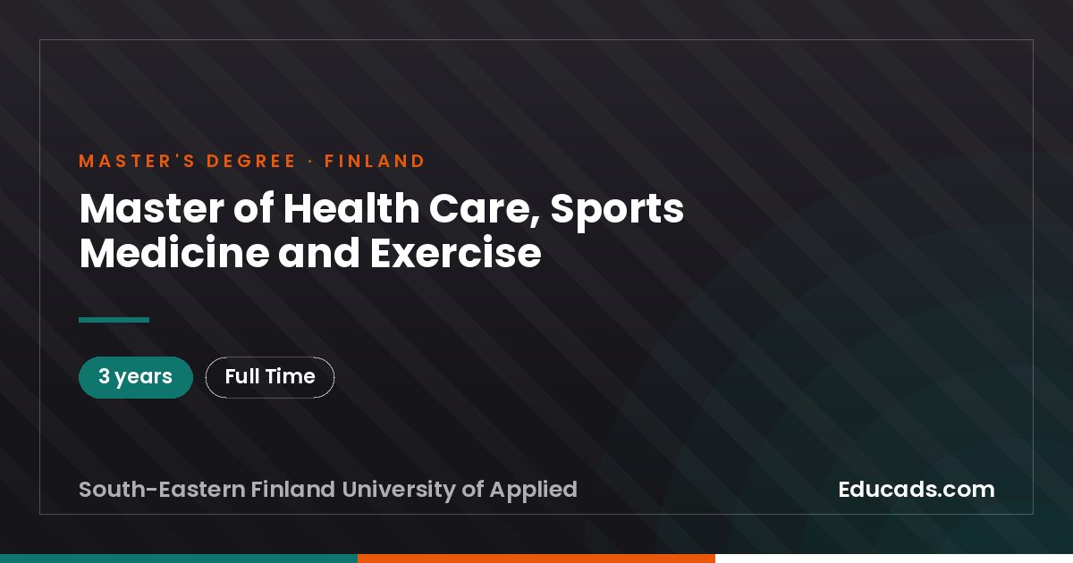 Master of Health Care, Sports Medicine and Exercise