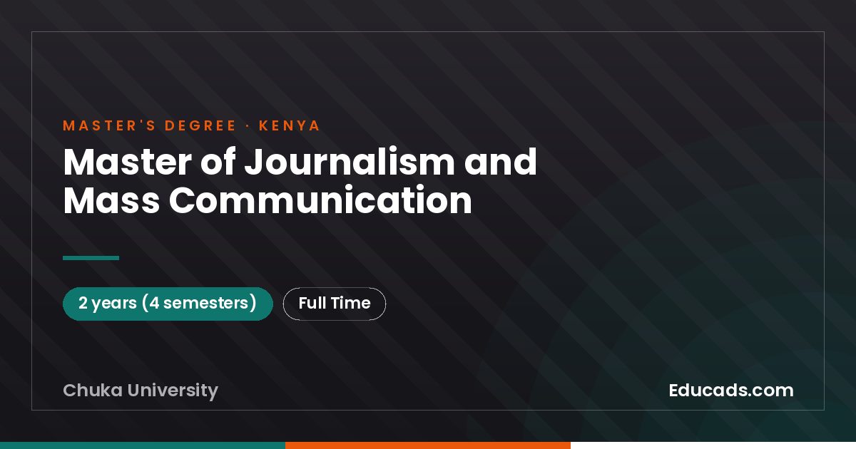 Master of Journalism and Mass Communication