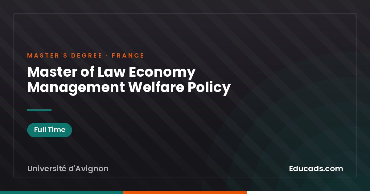 Master of Law Economy Management Welfare Policy