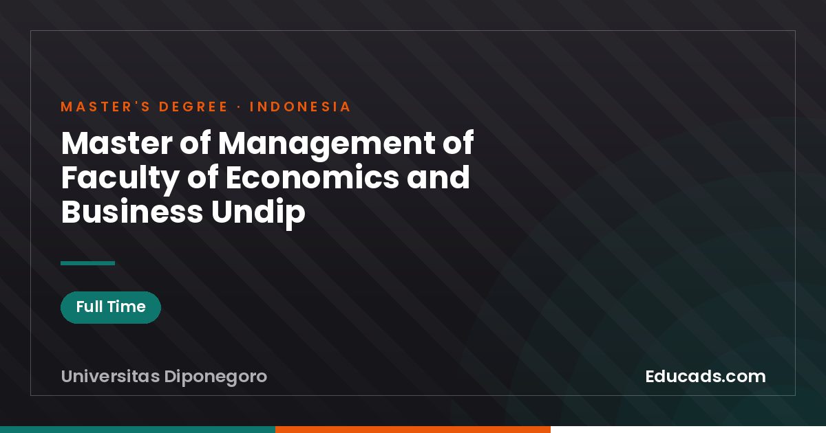 Master of Management of Faculty of Economics and Business Undip