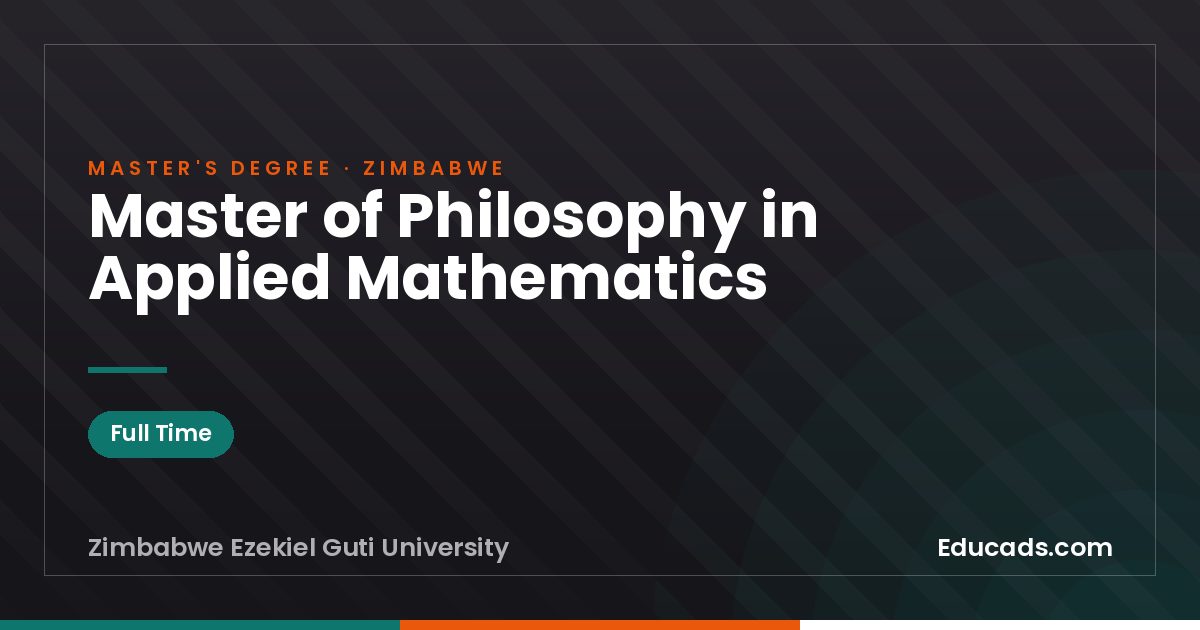 Master of Philosophy in Applied Mathematics