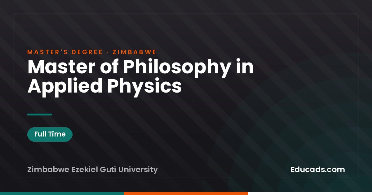 Master of Philosophy in Applied Physics