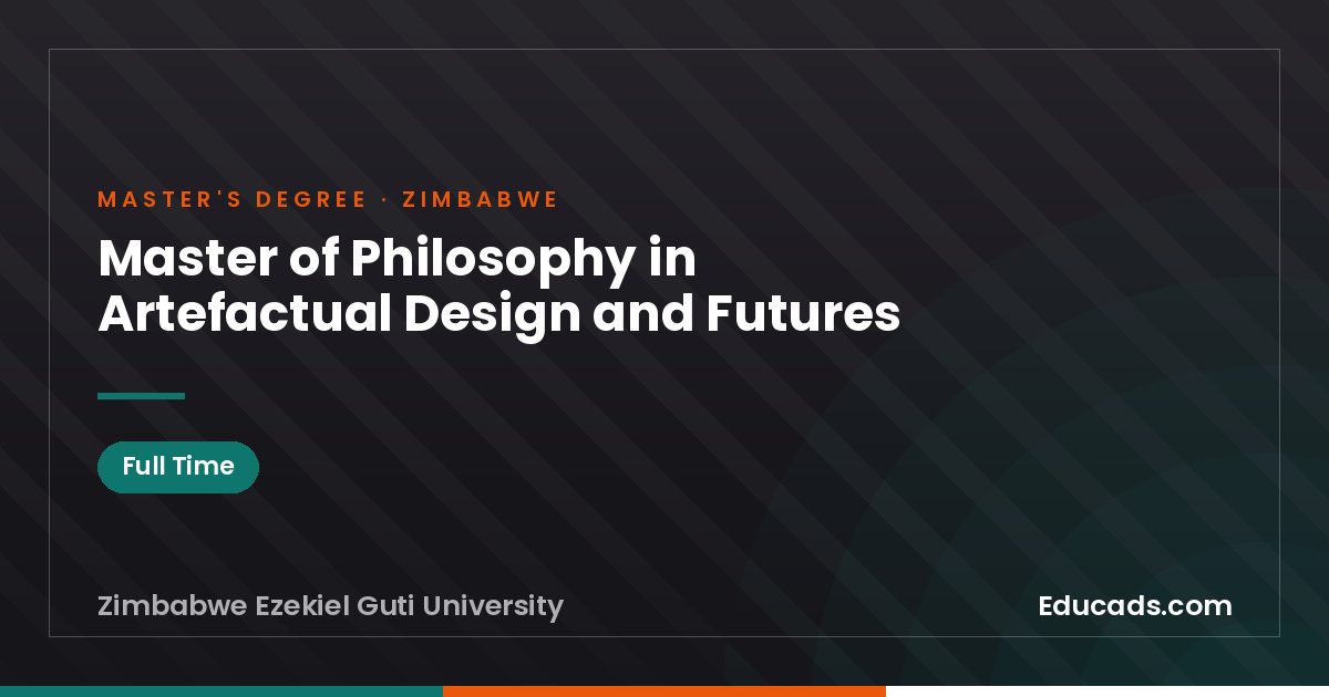 Master of Philosophy in Artefactual Design and Futures