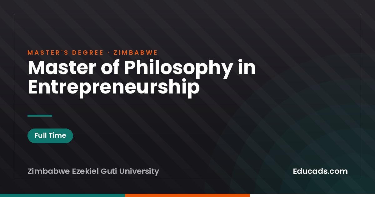 Master of Philosophy in Entrepreneurship