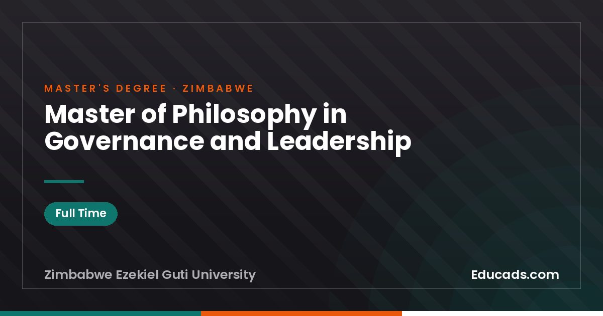 Master of Philosophy in Governance and Leadership