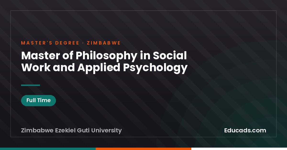 Master of Philosophy in Social Work and Applied Psychology