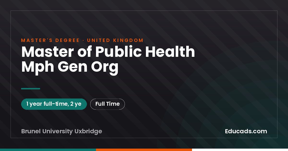Master of Public Health Mph Gen Org