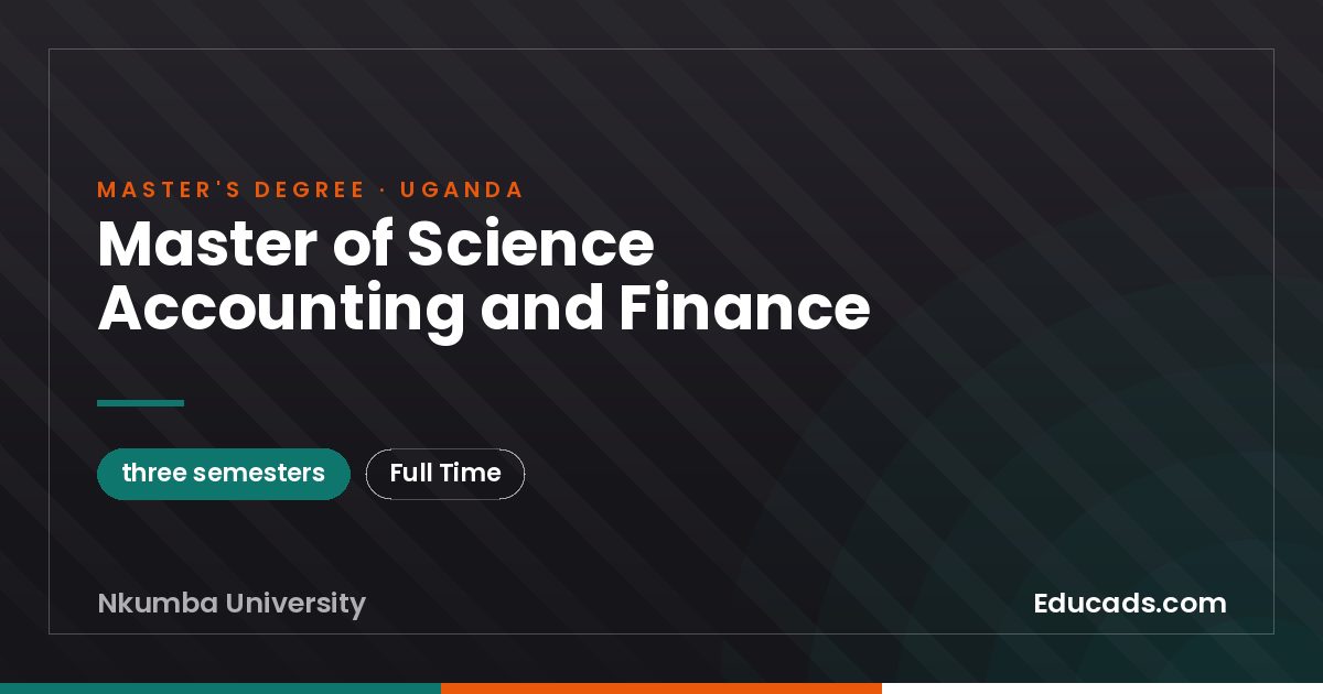Master of Science Accounting and Finance