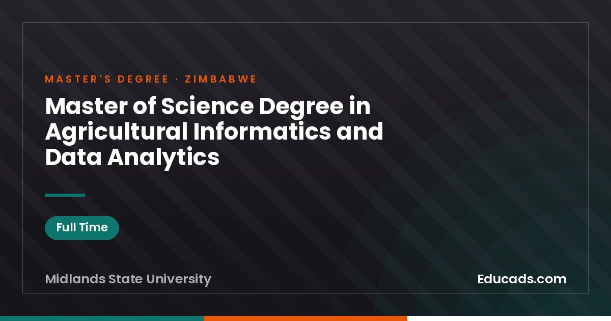 Master of Science Degree in Agricultural Informatics and Data Analytics